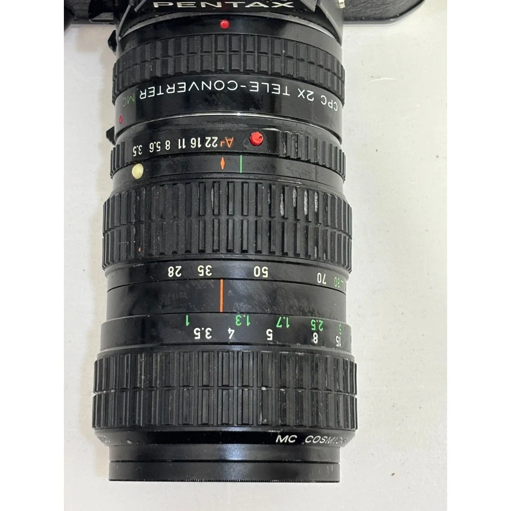 Pentax Program Plus 35mm SLR Camera With Zoom 28-80mm f/3.5-4.5 Lens Vintage 90s